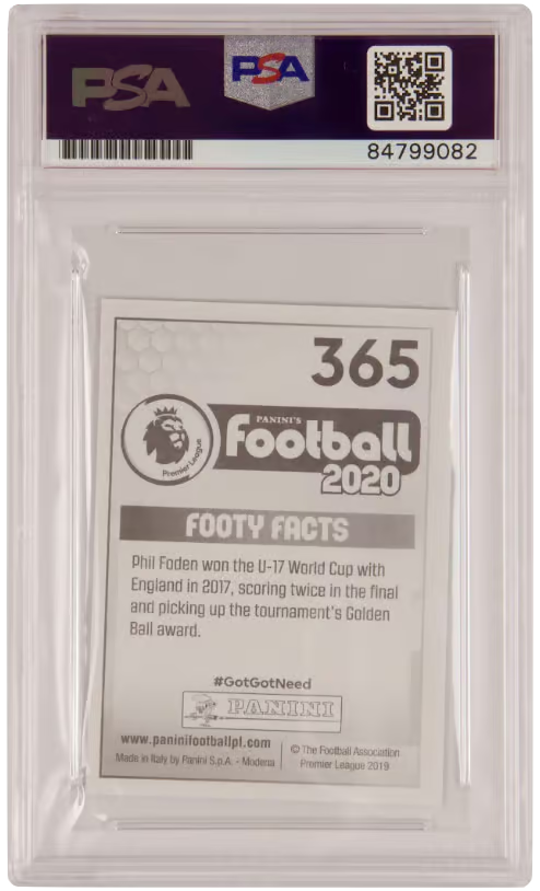 Phil Foden Signed 2020 Panini Premier League Sticker #365 – PSA Authentic